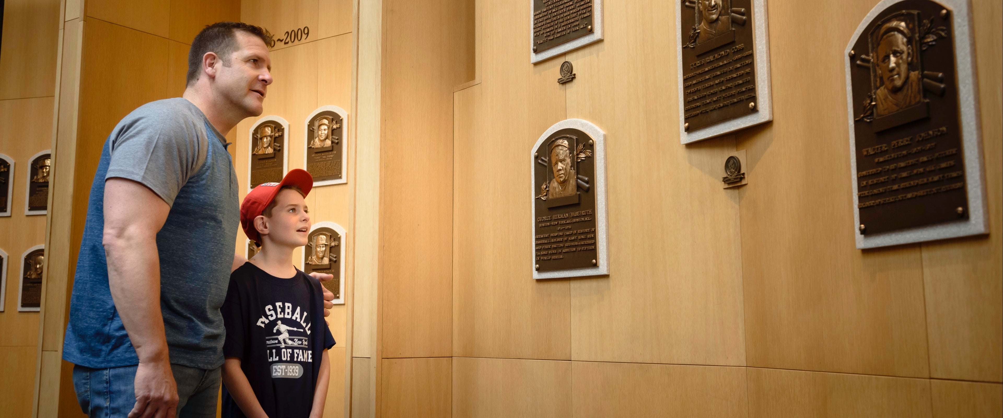Father and son in the Plaque Gallery